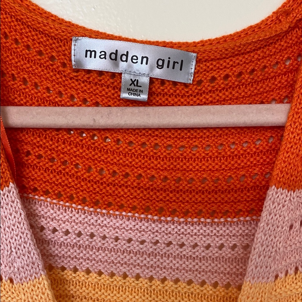 Madden Girl Multicolor Crochet Long Sleeve Top - Picture 3 of 5